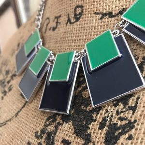 New York & Company Navy, Green, Silver Necklace